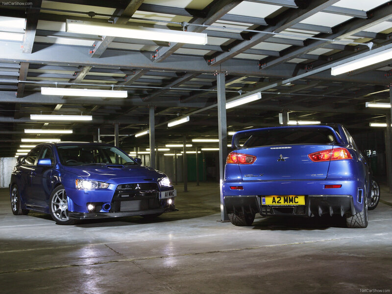 Blue Mitsubishi Lancer Evolution — Dramatic