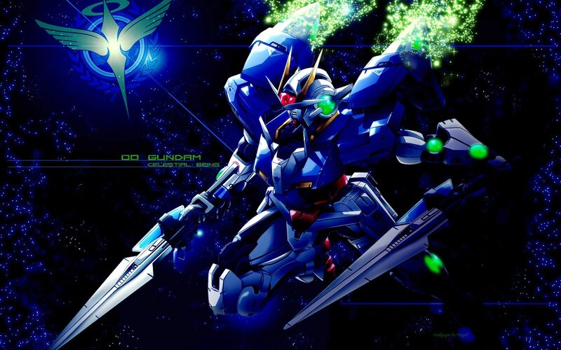 Blue Mobile Suit Robot — Dramatic, Night