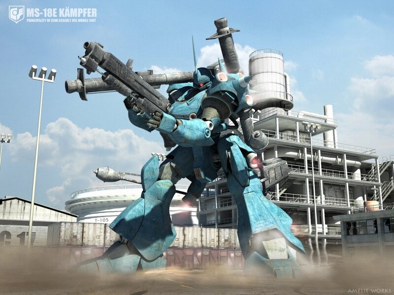 Blue Mobile Suit Robot