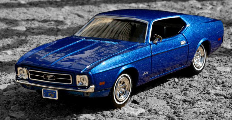 Blue Model Car — Dramatic