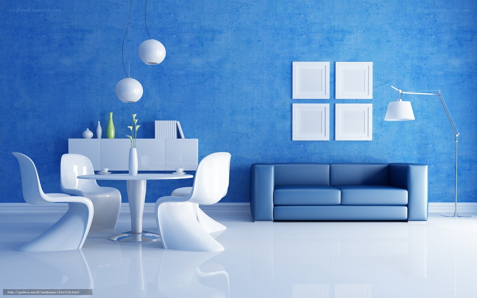 Blue modern living room