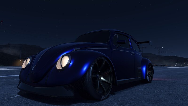 Blue Modified Beetle Car — Dark