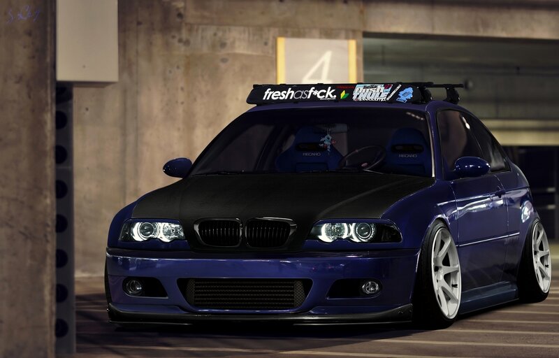 Blue Modified BMW Car