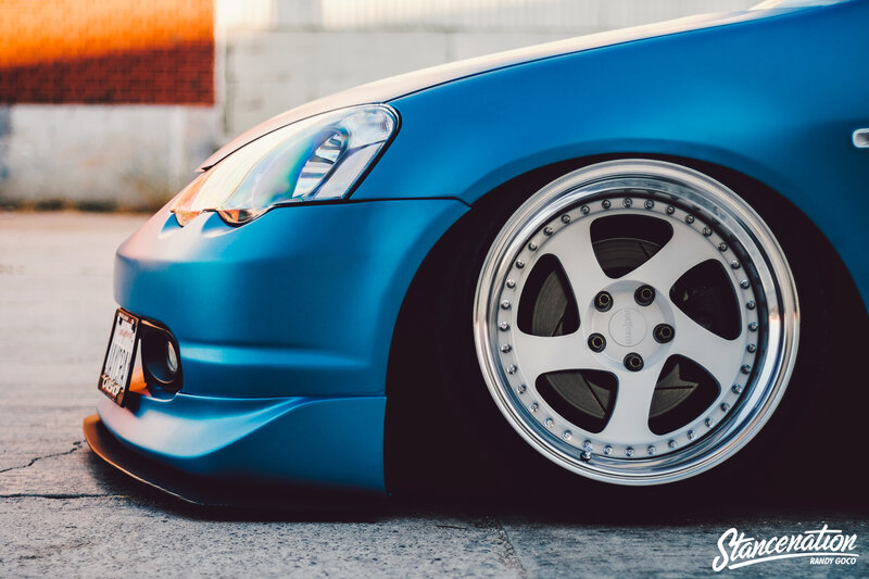 Blue Modified Car — Dramatic, Afternoon, Photograph, Wheel