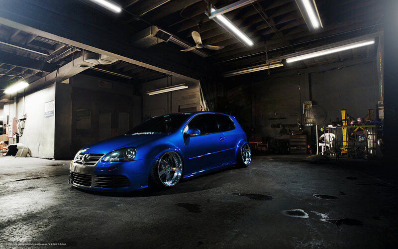 Blue Modified Car — Dramatic, Night, Photograph