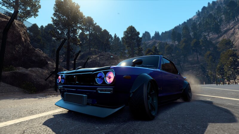 Blue Modified Car — Dynamic, Afternoon