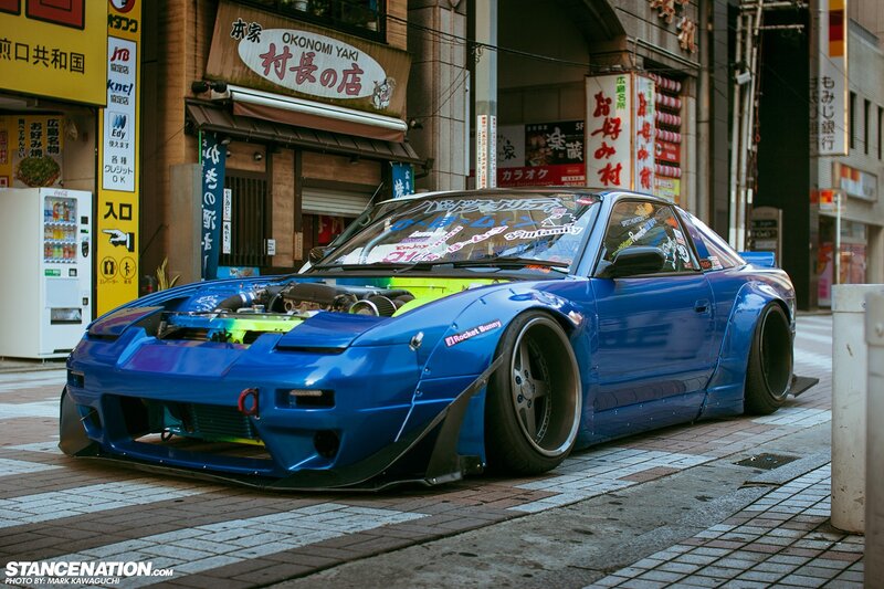 Blue Modified Car — Urban, Afternoon, Photograph