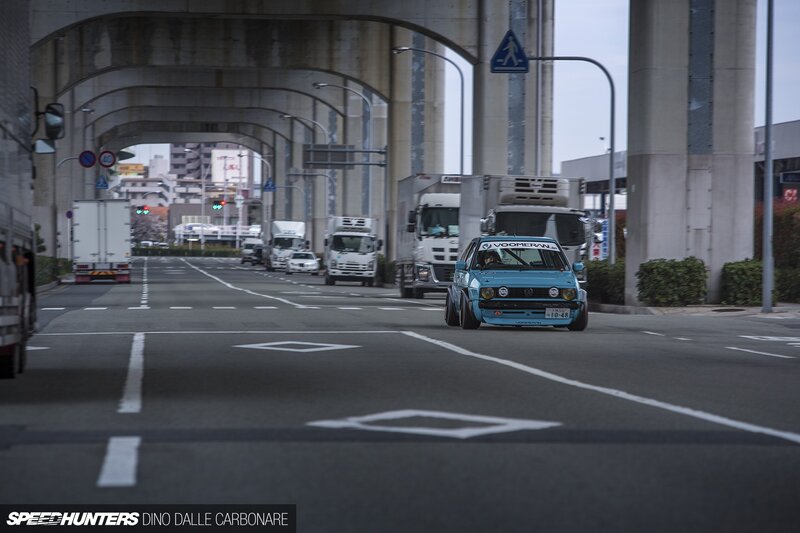 Blue Modified Car — Urban, Morning
