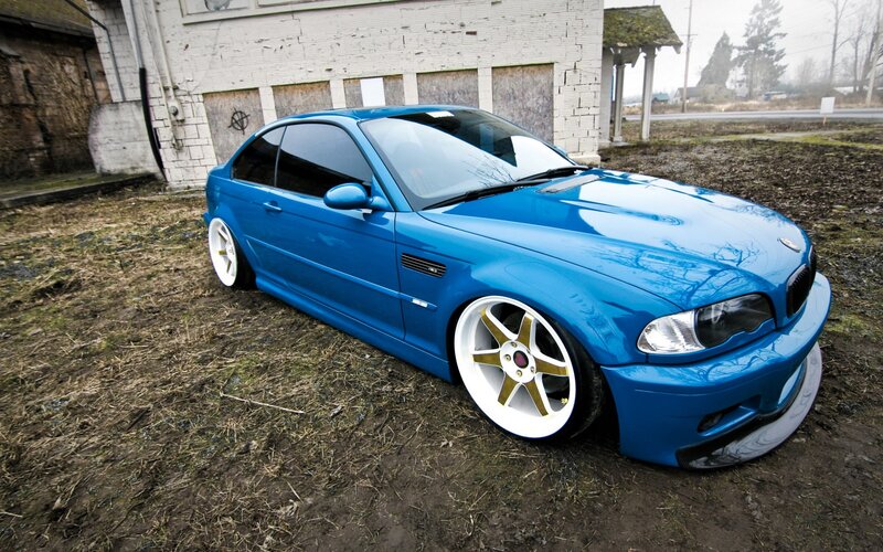 Blue Modified Coupe — Dramatic, Winter