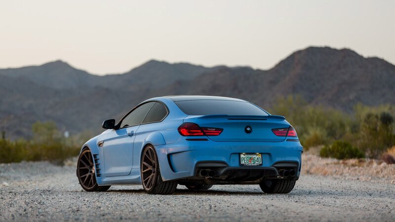 Blue Modified Coupe — Serene, Sunset