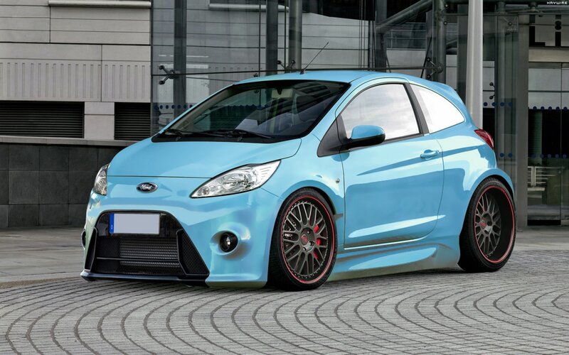 blue modified ford fiesta
