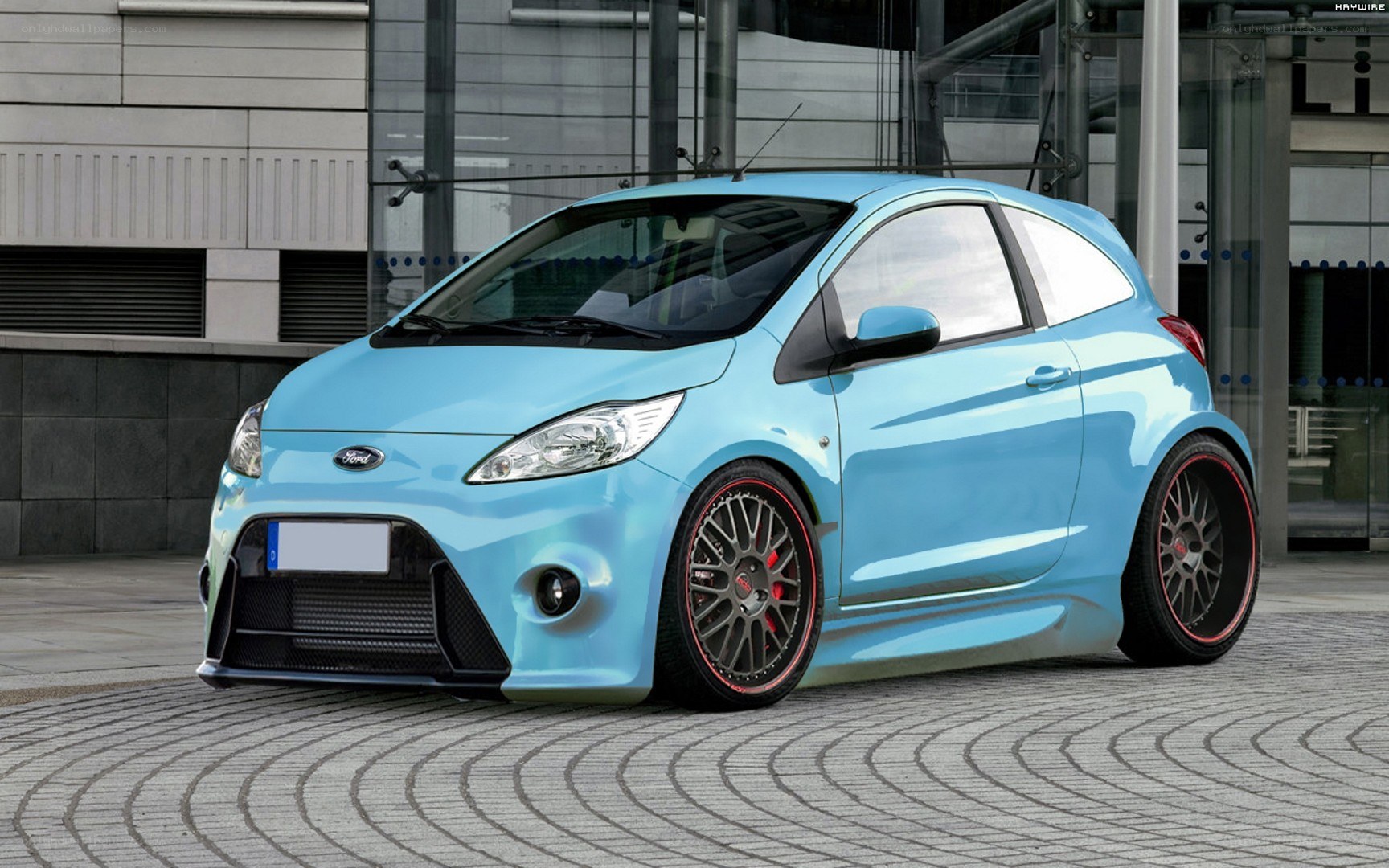 blue modified ford fiesta