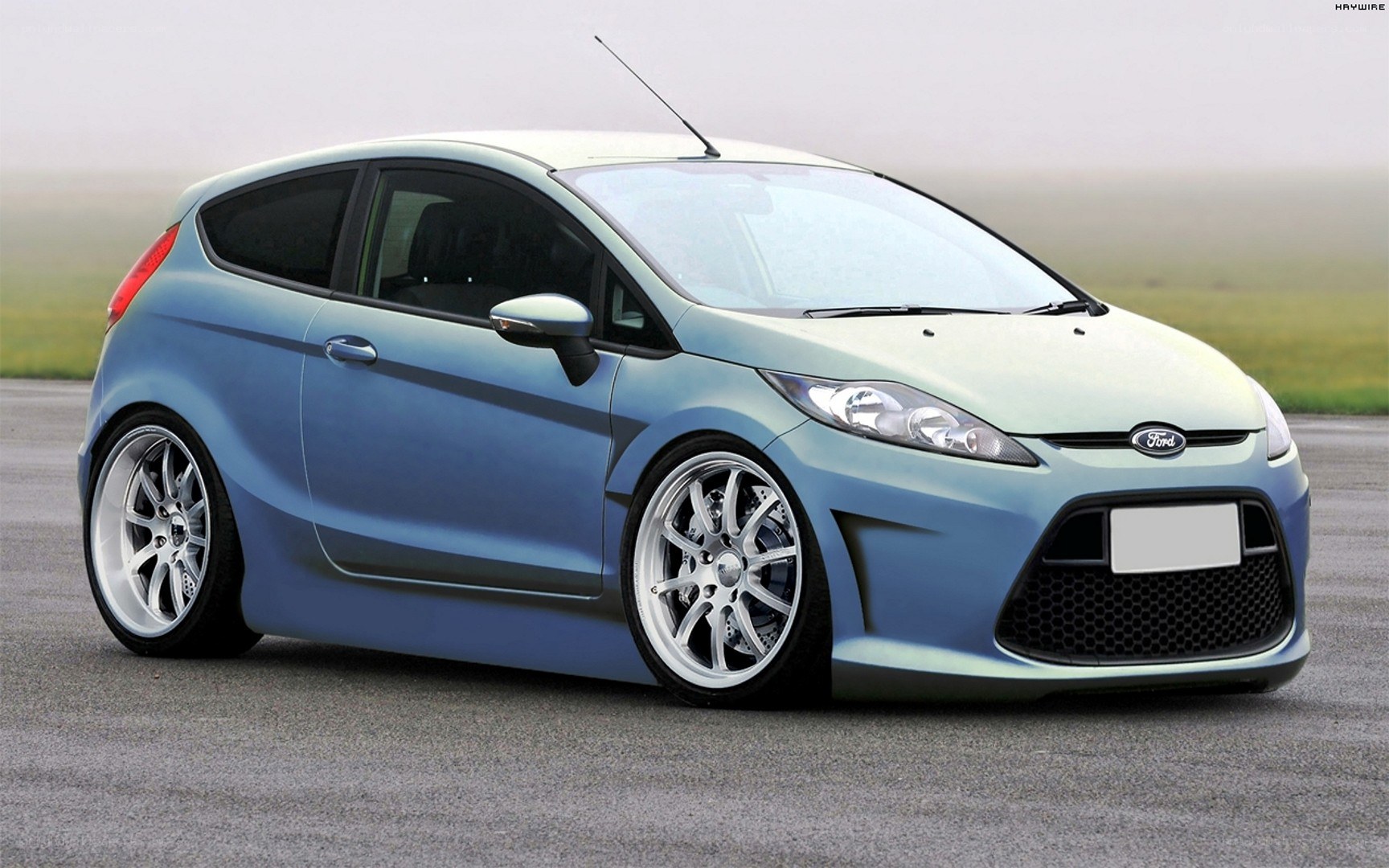 blue modified ford fiesta