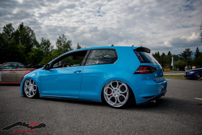 Blue Modified Hatchback — Overcast