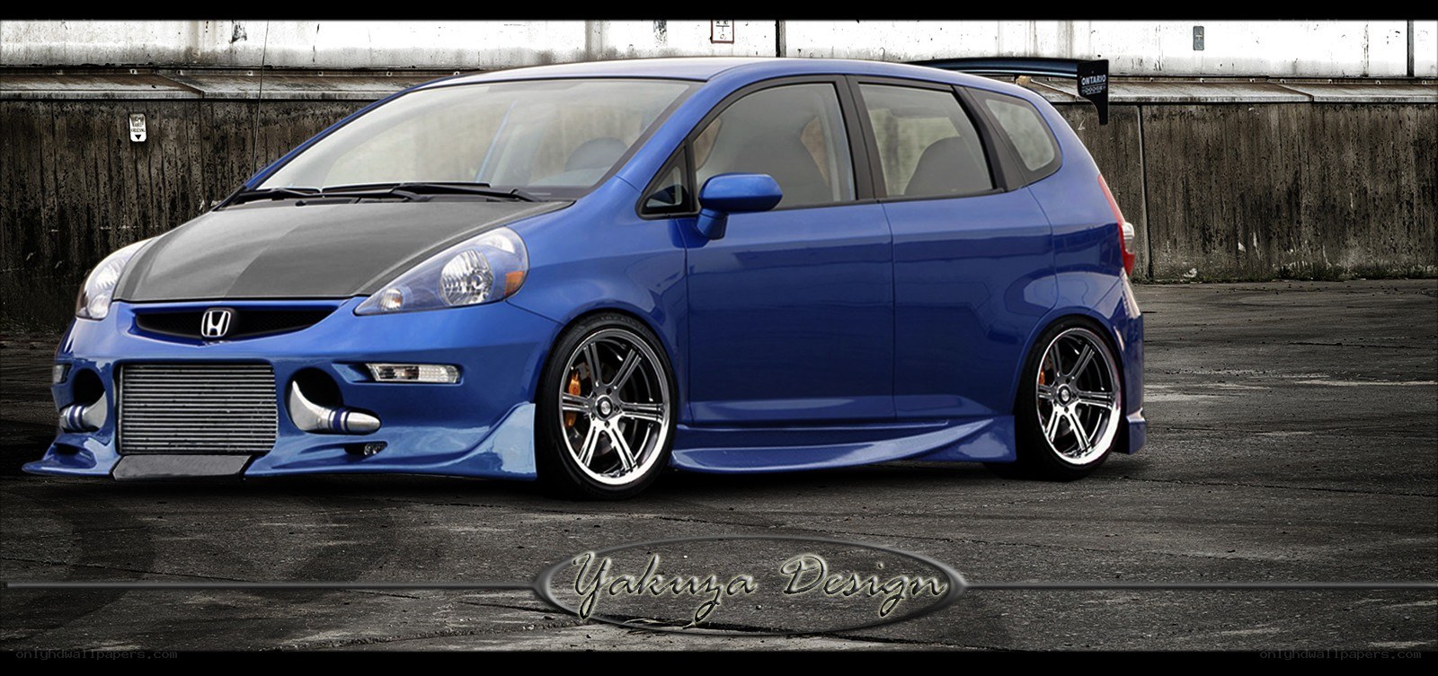 blue modified honda fit