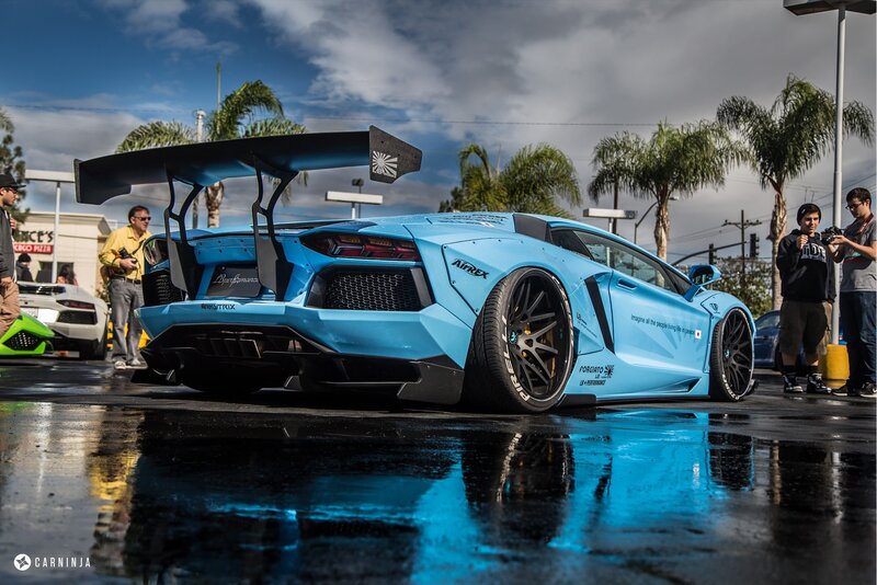 Blue Modified Lamborghini — Dramatic