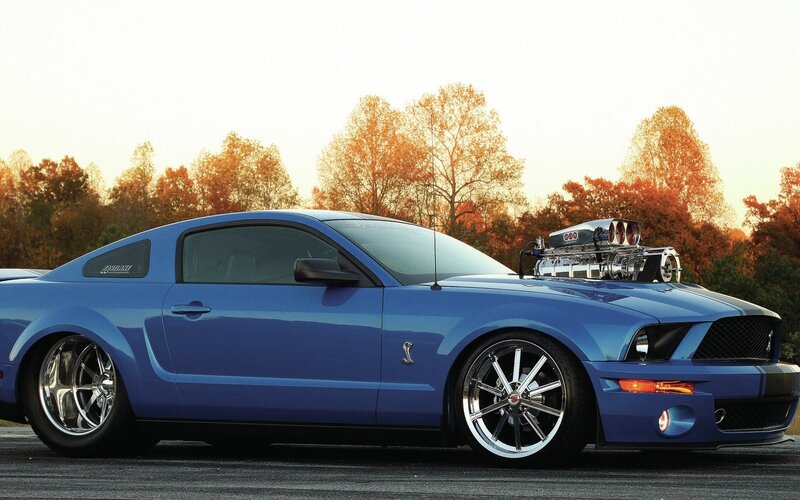Blue Modified Mustang — Dramatic