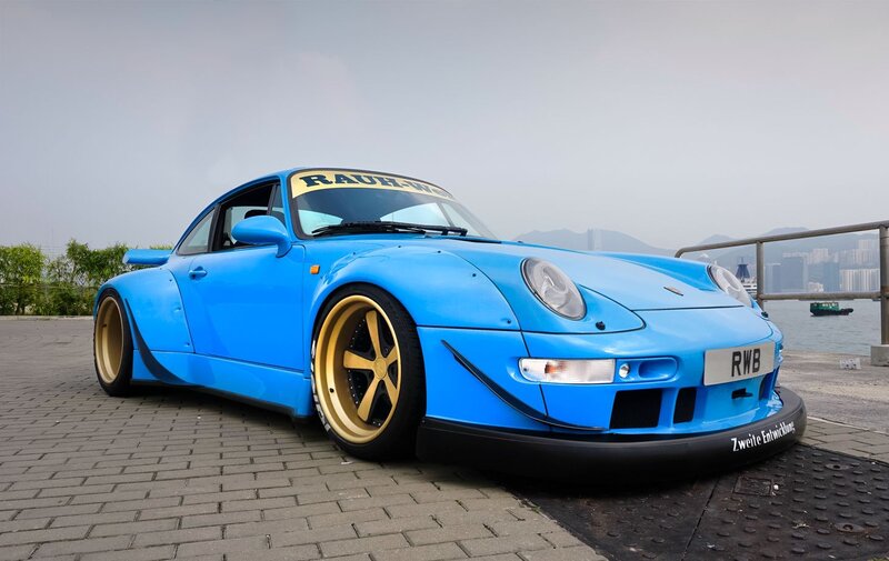 Blue Modified Porsche — Calm, Afternoon
