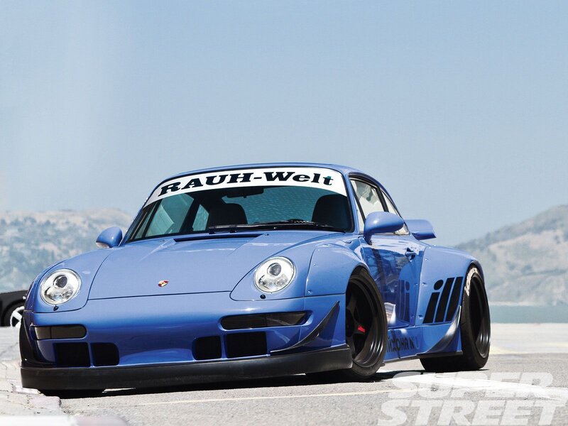 Blue Modified Porsche — Dramatic