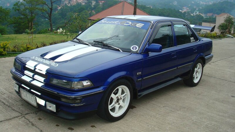 Blue Modified Sedan — Calm, Afternoon