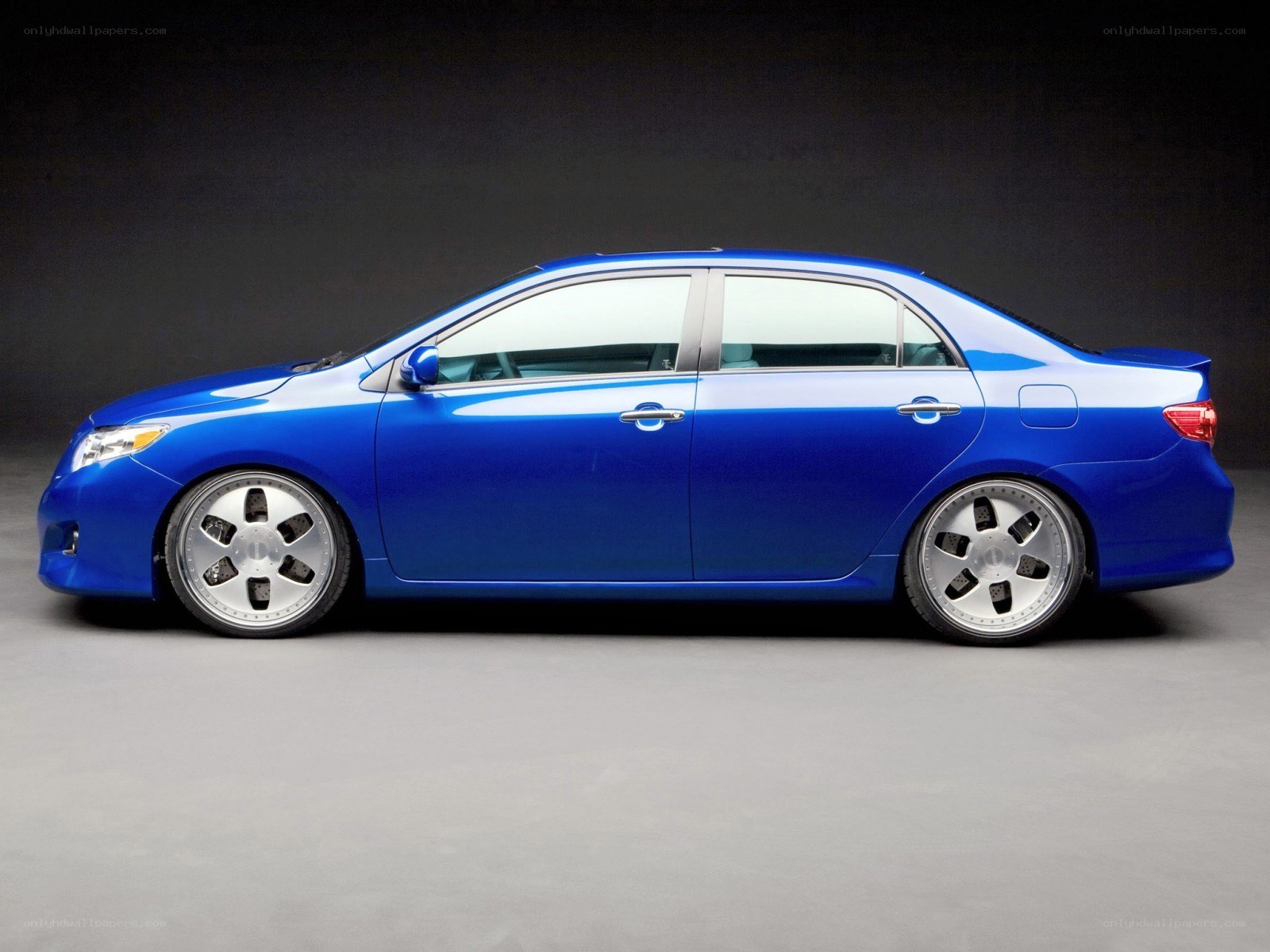 blue modified sedan car