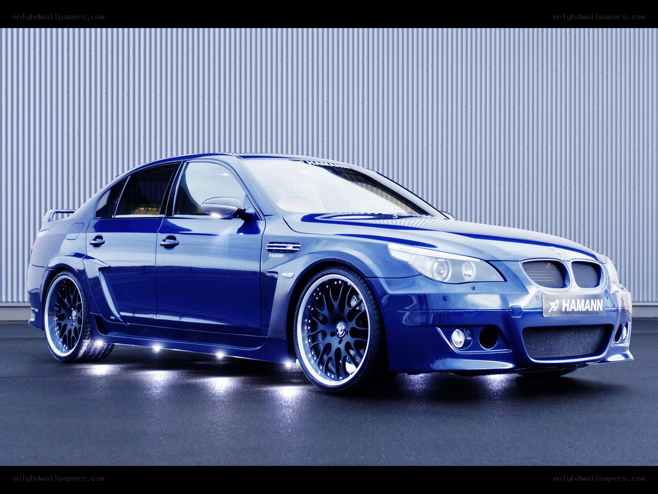 blue modified sedan car