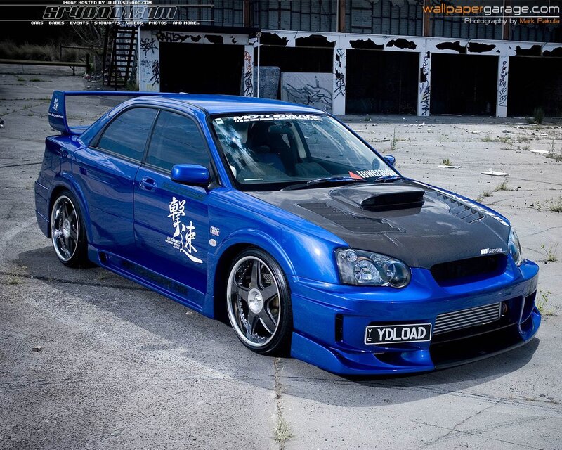 Blue Modified Sedan — Dramatic, Afternoon, Photograph, Car