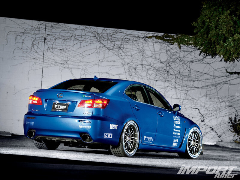 Blue Modified Sedan — Dramatic, Night