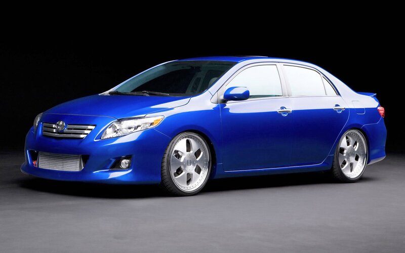Blue Modified Sedan — Dramatic, Photograph, Car, Wheels, Studio