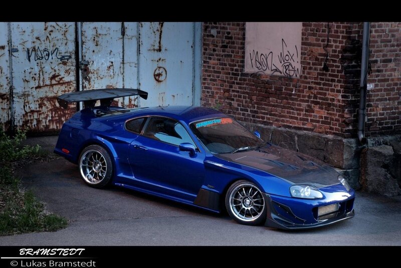 Blue modified sports car