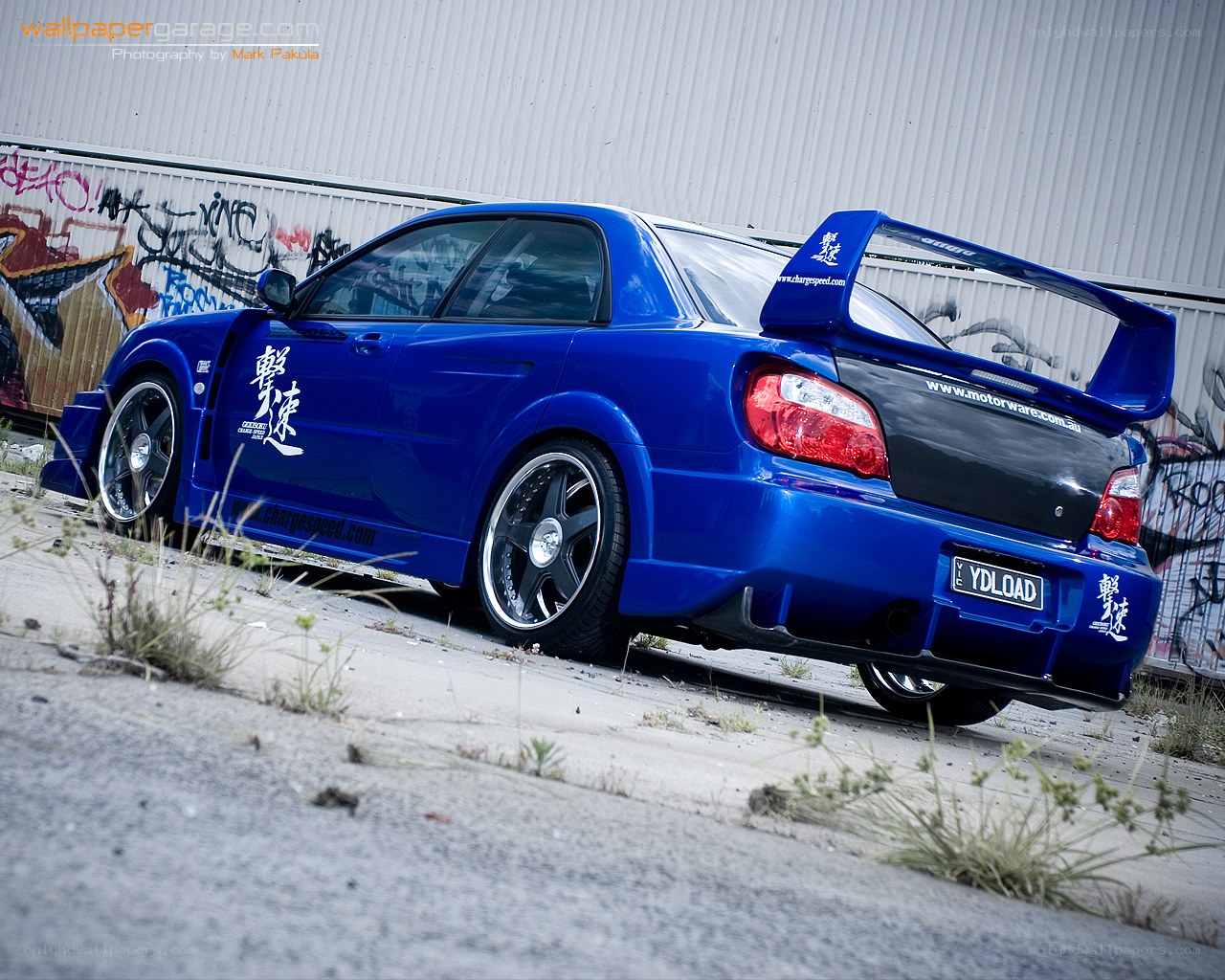 blue modified sports car