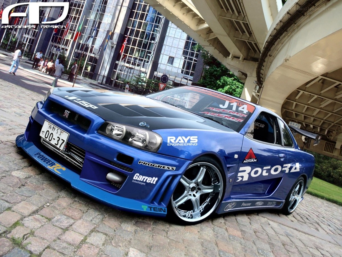 blue modified sports car