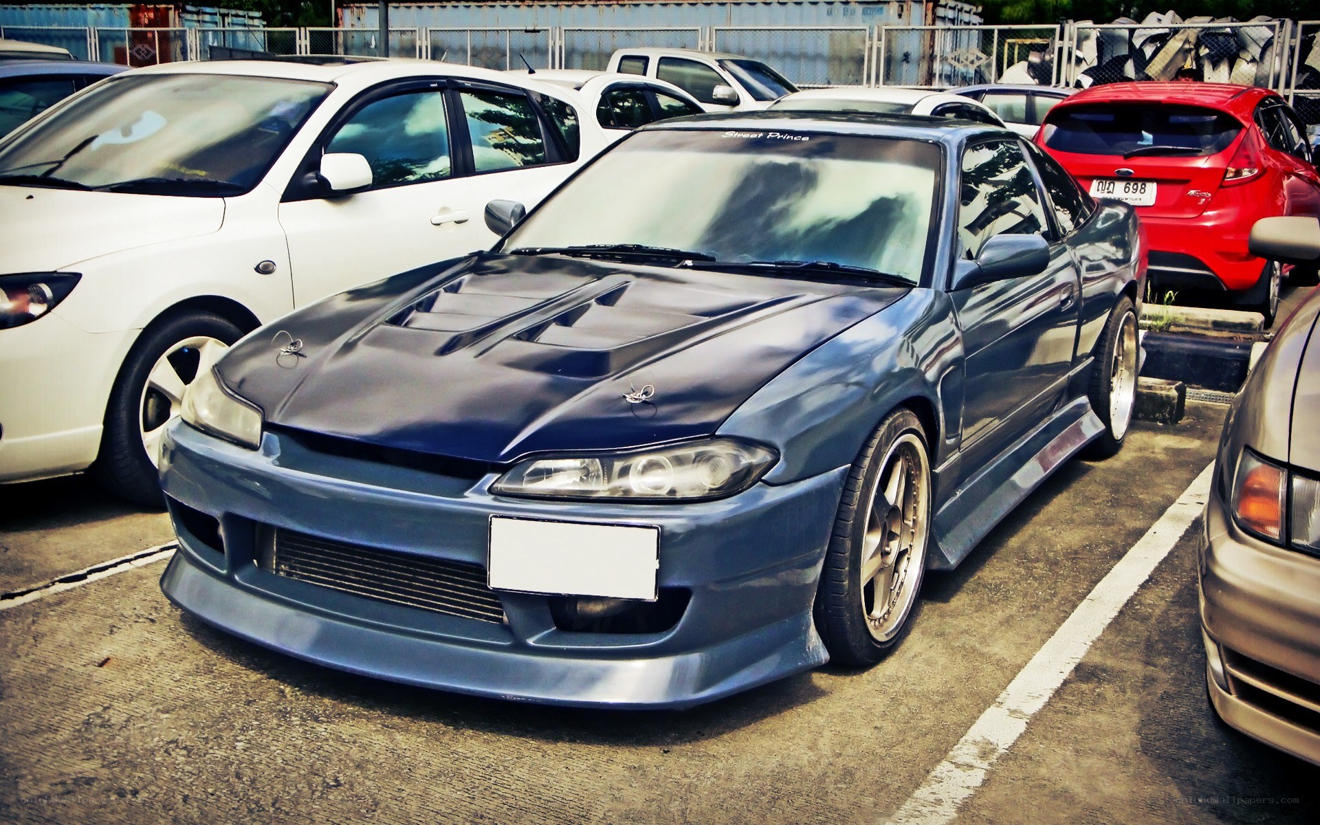 blue modified sports car