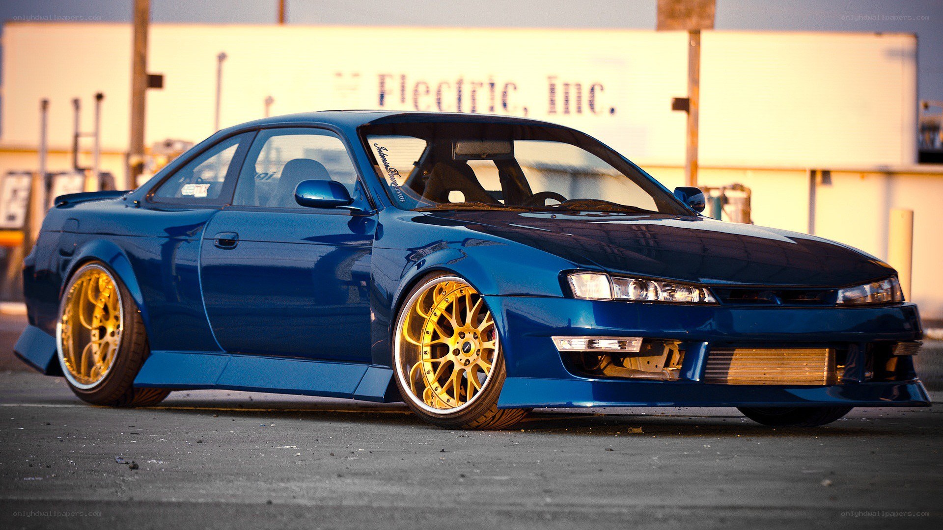 blue modified sports car