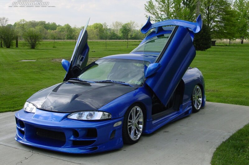 Blue Modified Sports Car — Calm, Afternoon