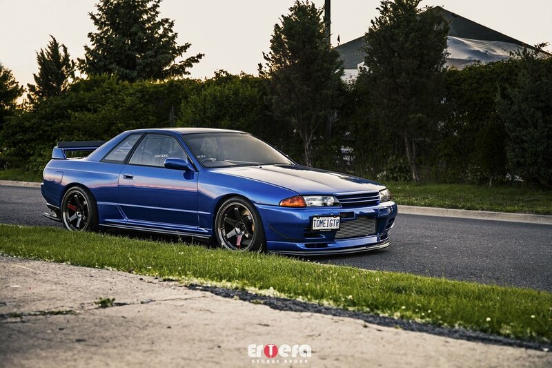 Blue Modified Sports Car — Calm, Sunset
