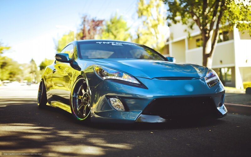 Blue Modified Sports Car — Dramatic, Afternoon, Photograph, Tree
