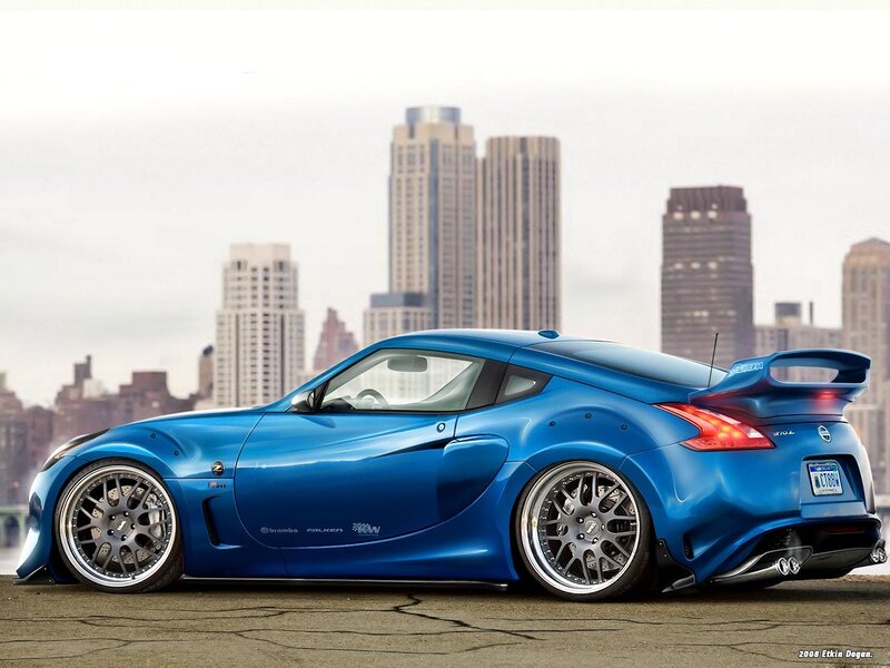 Blue Modified Sports Car — Dramatic, Digital Art