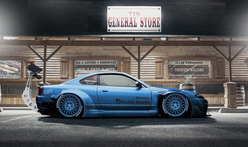 Blue Modified Sports Car — Dramatic, Night, Digital Art, General Store
