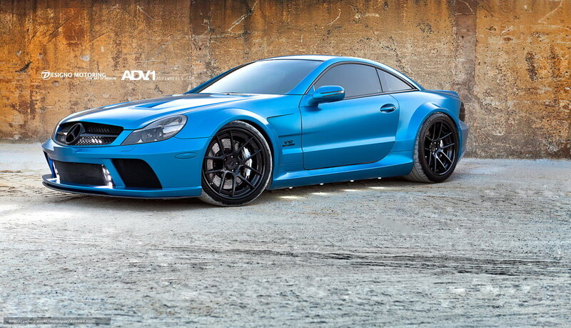 Blue Modified Sports Car — Dramatic, Photograph, Wall