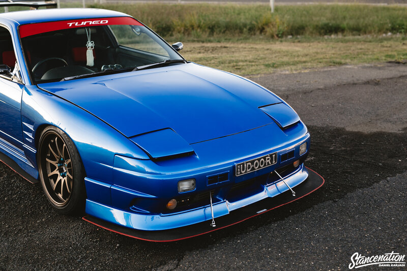 Blue Modified Sports Car — Dramatic, Sunset, Photograph, Road