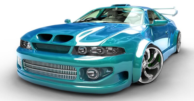 Blue Modified Sports Car — Dynamic