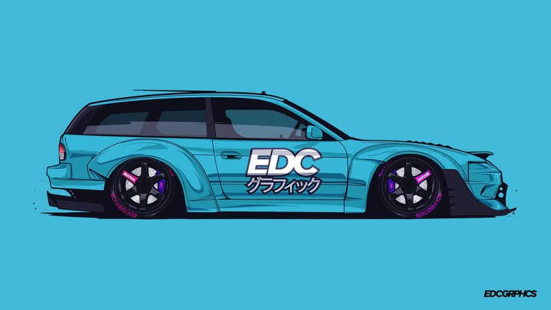 Blue Modified Station Wagon — Cyan