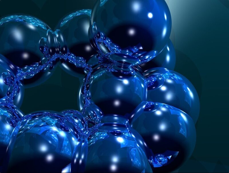 Blue Molecular Structure — Abstract, 3d Render