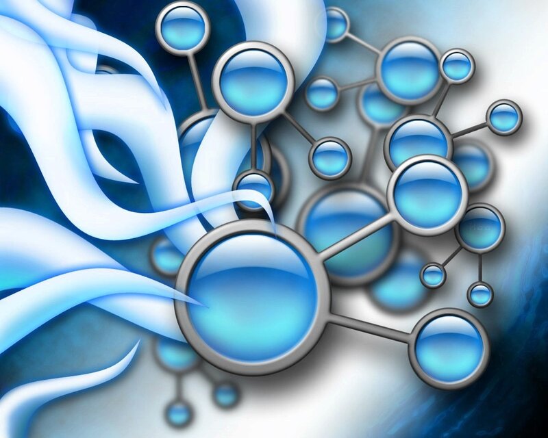 Blue Molecular Structure — Abstract