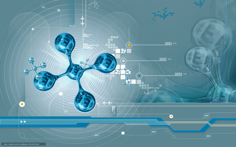 Blue Molecular Structure — Futuristic