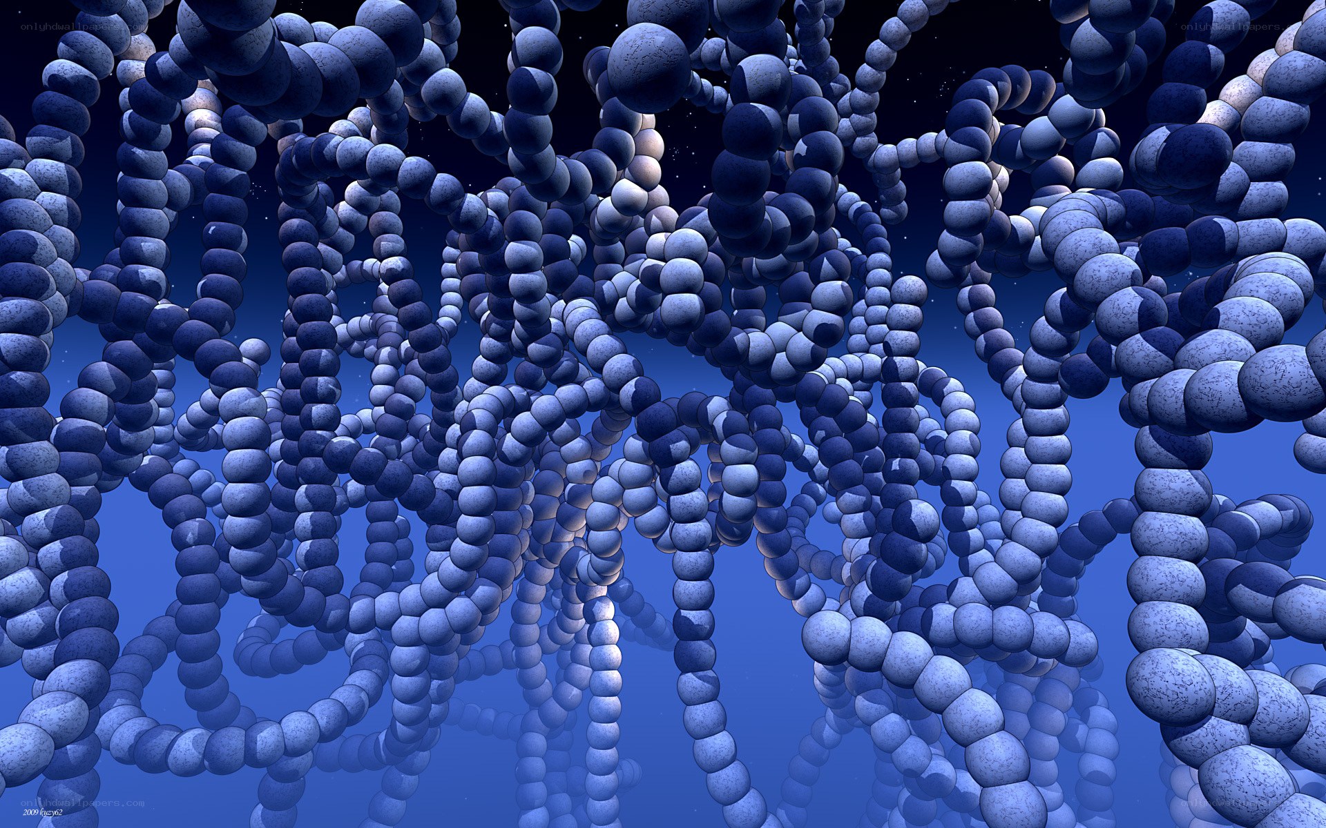 blue molecular structures