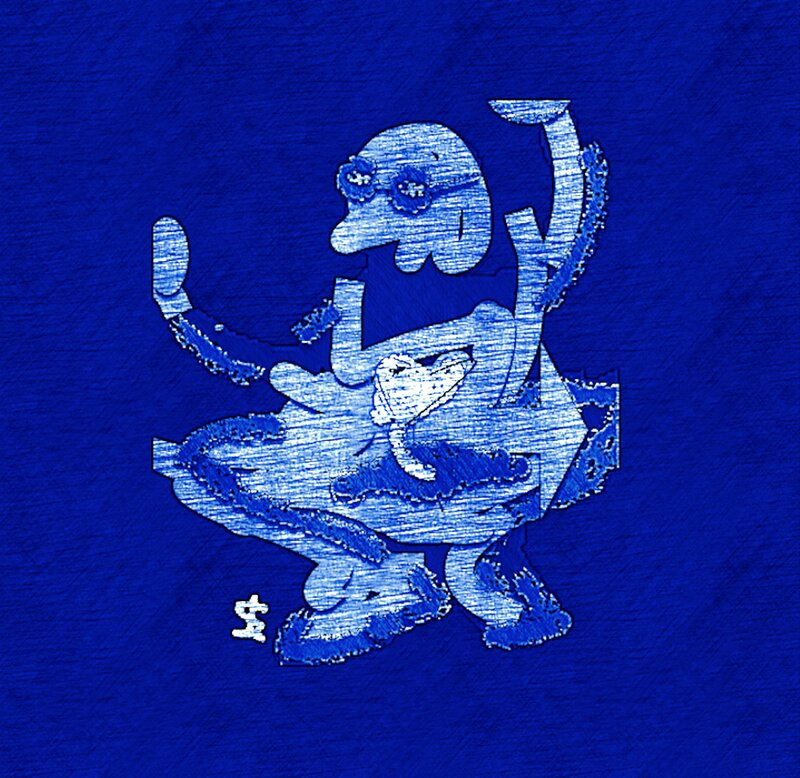 Blue Monkey Figure