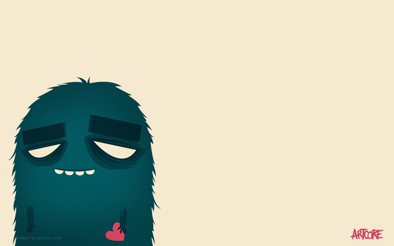 blue monster holding heart