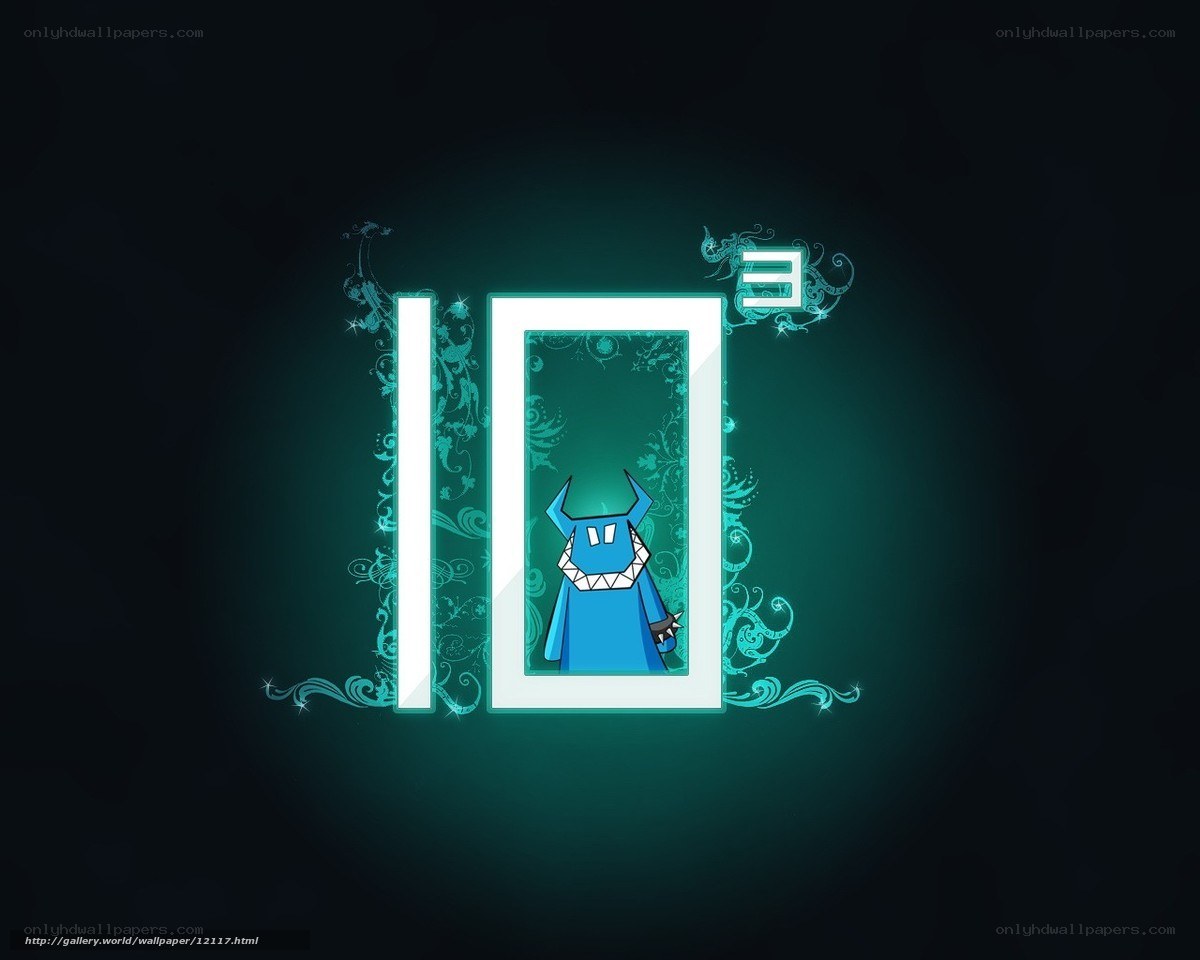 Blue monster in glowing frame